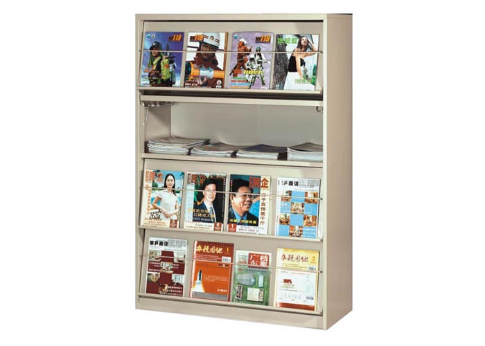 [图书馆家具|期刊架、杂志柜|办公家具|登录入口家具|四层单面期刊架]